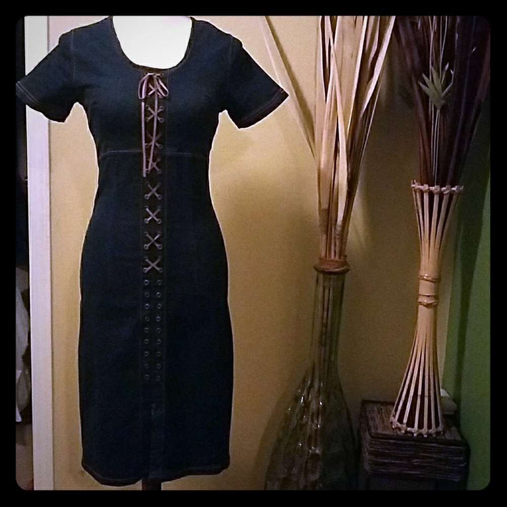 Denim & Leather Dress
